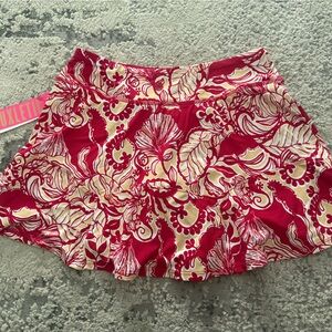 Lilly Pulitzer Red and Cream Floral Skirt